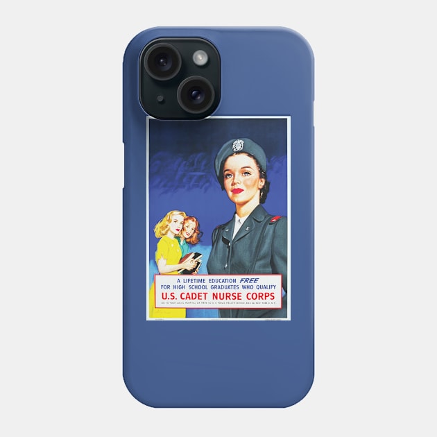 Restored World War II Women's US Cadet Nursing Corps Recruitment Poster Phone Case by vintageposterco