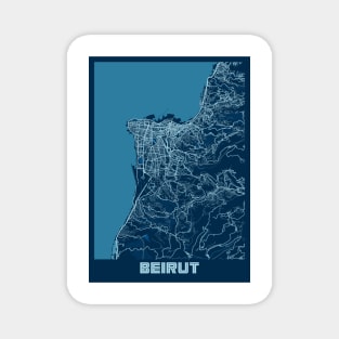 Beirut - Lebanon Peace City Map Magnet