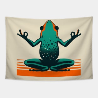 Frog Yoga Retro Minimal Tapestry