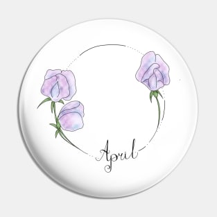 April Flower Months Pin