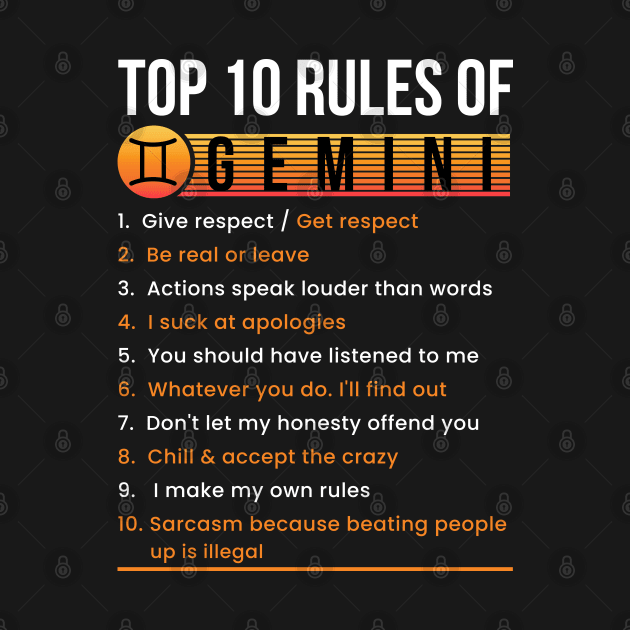 Top 10 Rules Of Gemini by M.Y