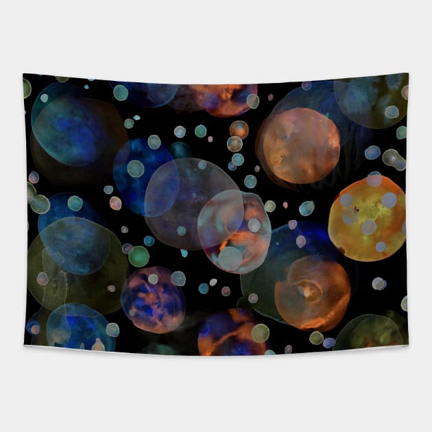 Explosion of planets Tapestry by Newtegan