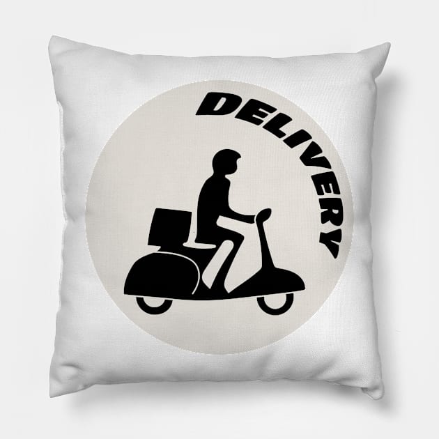 Delivery Silhouette Pillow by DiegoCarvalho