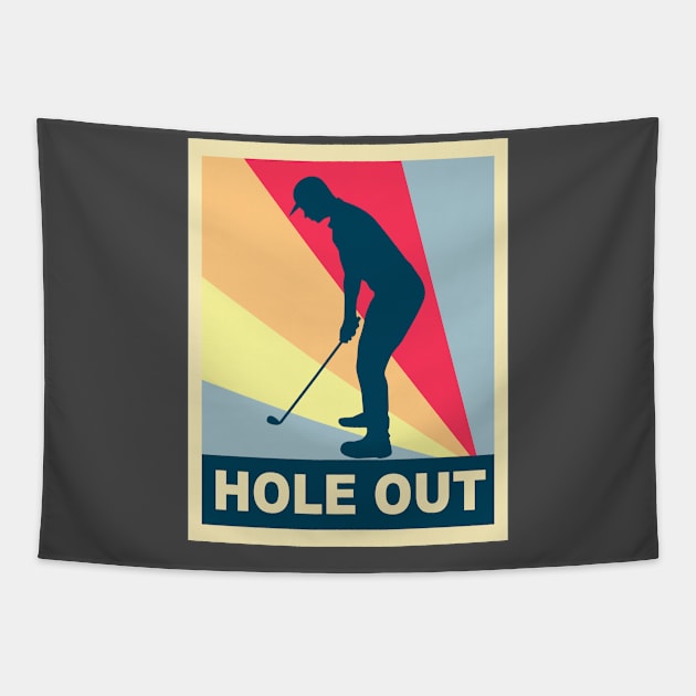 hole out of golf retro Tapestry by osvaldoport76