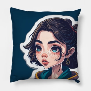 cute adorable pretty lovely girl Pillow