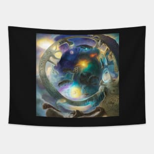 Alien Arcane Aesthic AiArt Rainbow Runes 3 Tapestry