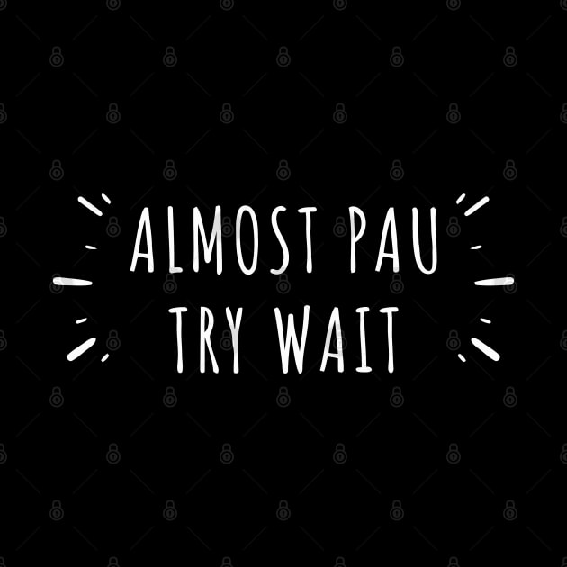 Almost Pau Try Wait Hawaiian Pidgin Slang by tanambos