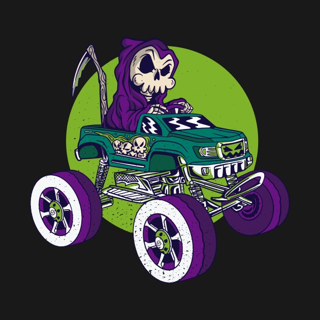 Grim Reaper Driving a Monster Truck // Funny Halloween Cartoon by SLAG_Creative