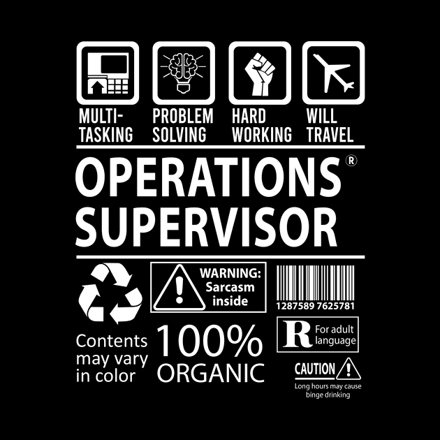 Operations Supervisor T Shirt - MultiTasking Certified Job Gift Item Tee by Aquastal