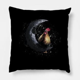 Chicken Sitting on Moon Pillow