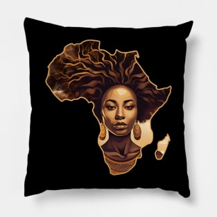 Melanin African Queen Africa Map Shape Pillow