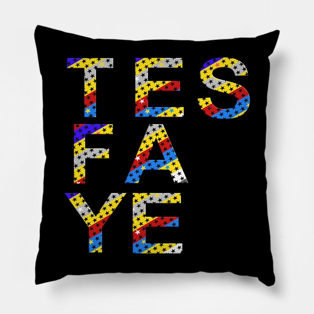 Tesfaye, name, typography Pillow by Furashop