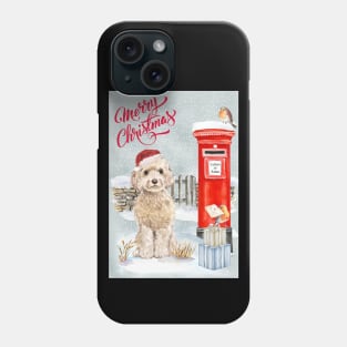 White Cockapoo Merry Christmas Santa Dog Phone Case