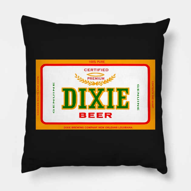 DIXIE BEER OF NEW ORLEANS Pillow by Overthetopsm
