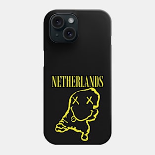 Vibrant The Netherlands: Unleash Your 90s Grunge Spirit! Smiling Squiggly Mouth Dazed Smiley Face Phone Case