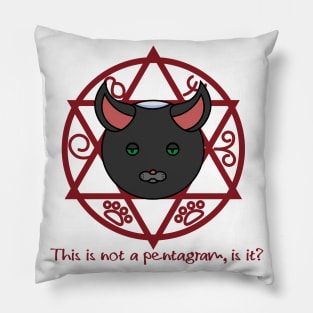 Diabolical cat in the star of david Pillow