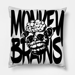 Monkey brains Black Mono Pillow