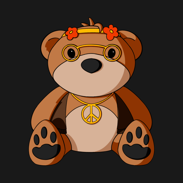 Hippy Teddy Bear by Alisha Ober Designs
