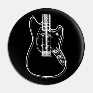 M-Style Offset Style Electric Guitar Body Outline Dark Theme Pin