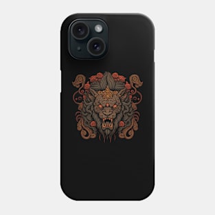 Lion decorated with Javanese ornaments Phone Case