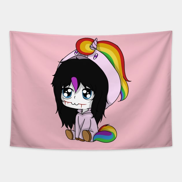 creepypasta unicorn (nina the killer) Tapestry by LillyTheChibi