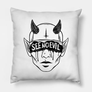 Devils head. See no evil Pillow