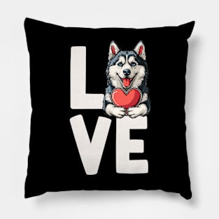 Love Siberian Husky Pillow