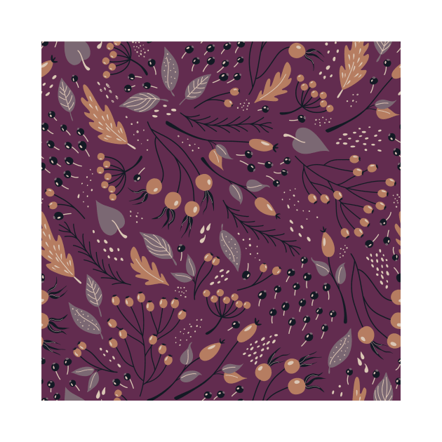 Seamless pattern with autumn plants by DanielK