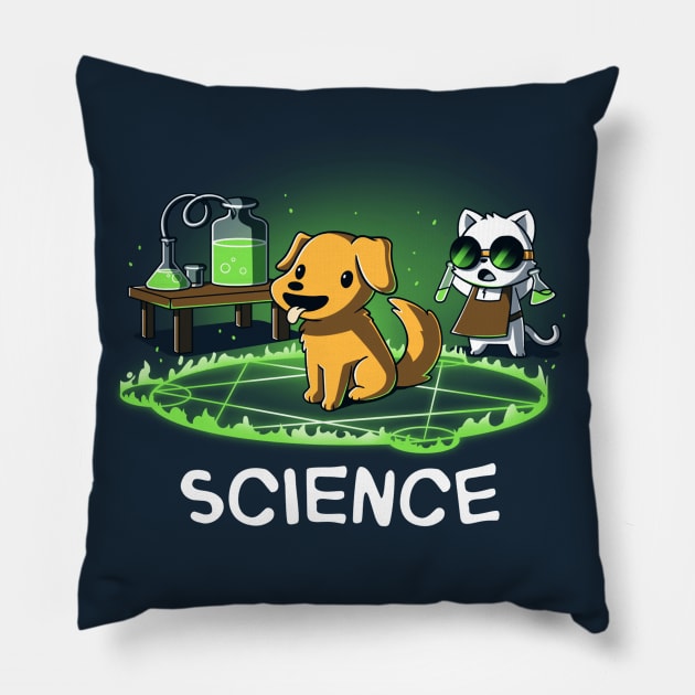 Cute Funny Science Lover Dog Puppy Lover Corgi Animal Lover Quote Pillow by LazyMice