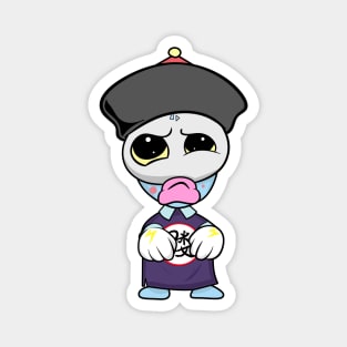 Dope cute skull ghost character illustration Magnet