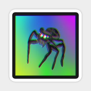 Jumping Spider Drawing V10 (Glitch) Magnet