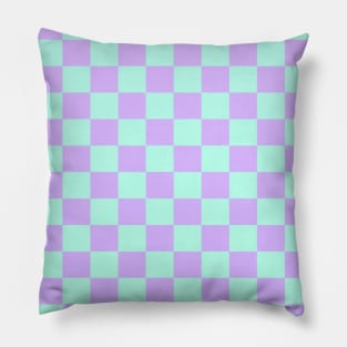 Purple and Mint Checkered Pattern Pillow