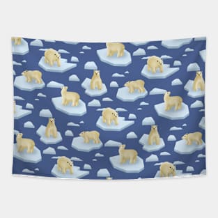 Polar bear treading on thin ice Tapestry