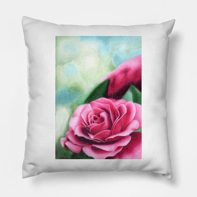 Pink rose Pillow by alexgraybergh