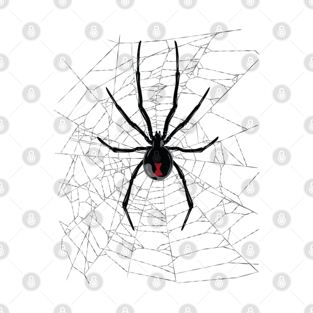 Black Widow in a web by Vector Deluxe