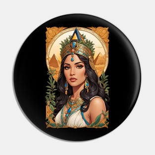 Cleopatra Queen of Egypt retro vintage floral design Pin
