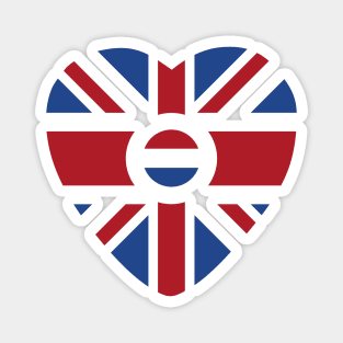 British Dutch Multinational Patriot Flag Series (Heart) Magnet