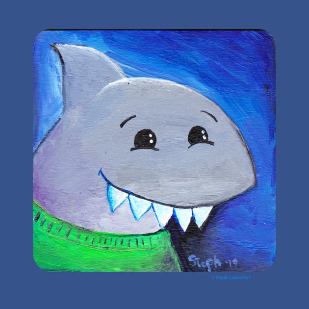 Cute Shark - Great White Shark by Steph Calvert Art