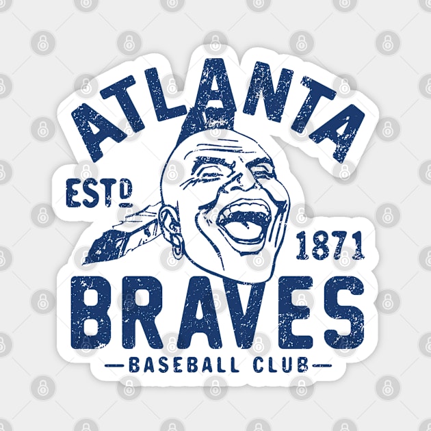 Old Style Atlanta Braves 3 by Buck Tee Magnet by Buck Tee