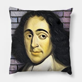 Baruch Spinoza Yellow Portrait | Baruch Spinoza Artwork 8 Pillow