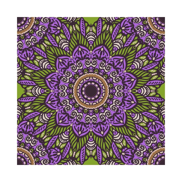 Mandala Botanical Flower Bohemian Pastel Art Colorful Paisley by HomeCoquette