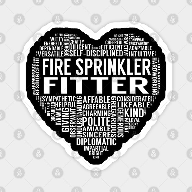 Fire Sprinkler Fitter Heart Magnet by LotusTee