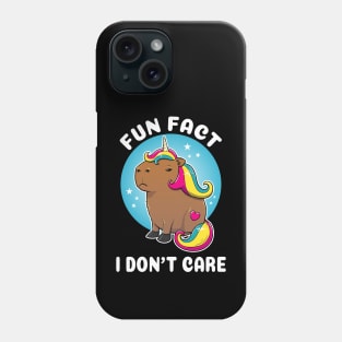 Fun fact I don't care Cartoon Capybara Unicorn Phone Case