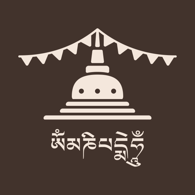 Tibetan Stupa Om Mani Padme Hum - Light by footloosefabric