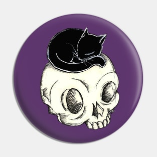 Skull and Kitty Pin