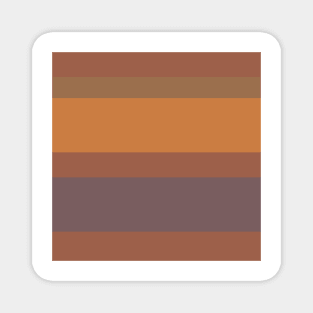 A singular transfusion of Carolina Blue, Mocha, Deep Taupe, Earth and Dull Orange stripes. Magnet