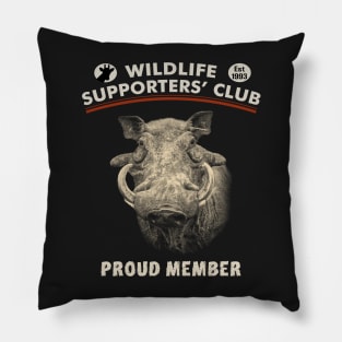 Warthog Boar Close-up for Wildlife Supporters Pillow