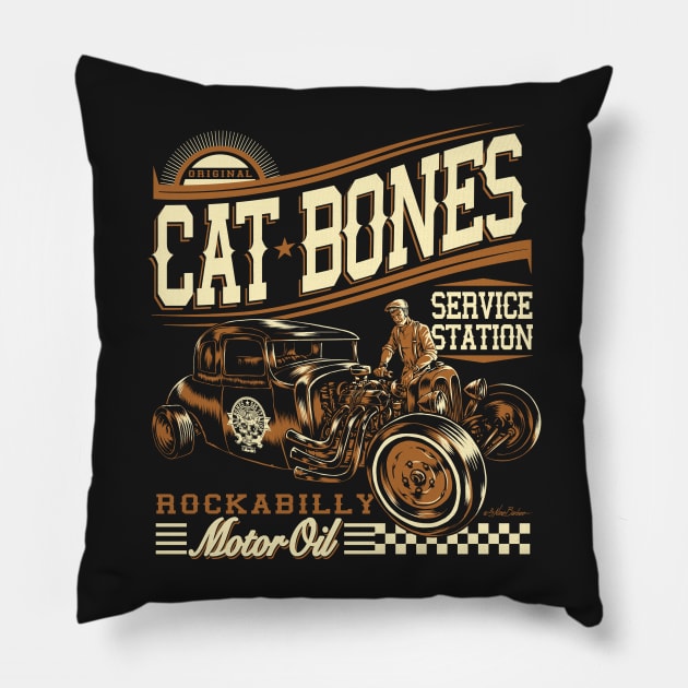 Cat Bones Pillow by nanobarbero