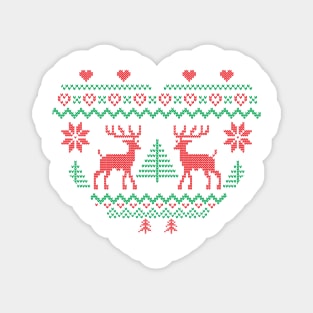 Scandi Style Christmas Heart Magnet