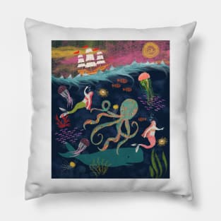 Mermaids and sea creatures Pillow